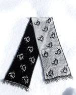 Load image into Gallery viewer, ASILI DOUBLE-FACE MONOGRAM SCARF
IN LIGHT GREY

