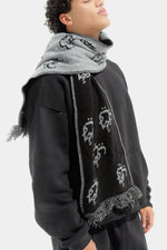 Load image into Gallery viewer, ASILI DOUBLE-FACE MONOGRAM SCARF
IN DARK GREY
