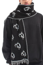 Load image into Gallery viewer, ASILI DOUBLE-FACE MONOGRAM SCARF
IN LIGHT GREY

