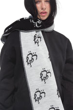Load image into Gallery viewer, ASILI DOUBLE-FACE MONOGRAM SCARF
IN LIGHT GREY
