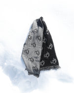 Load image into Gallery viewer, ASILI DOUBLE-FACE MONOGRAM SCARF
IN DARK GREY
