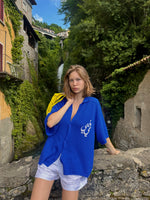 Load image into Gallery viewer, The أصيلي MADNESS KNIT SHIRT IN ROYAL BLUE
